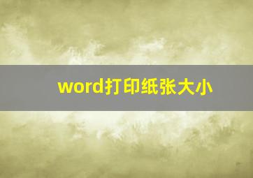 word打印纸张大小