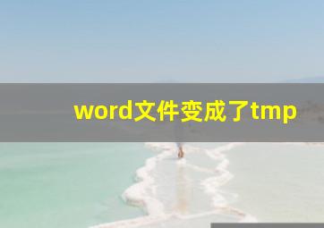 word文件变成了tmp