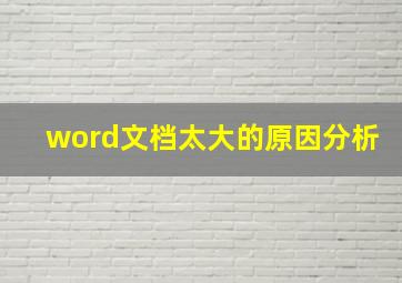 word文档太大的原因分析