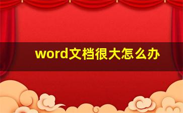 word文档很大怎么办