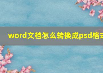 word文档怎么转换成psd格式