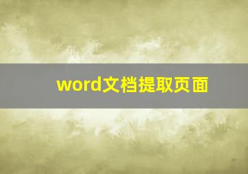 word文档提取页面