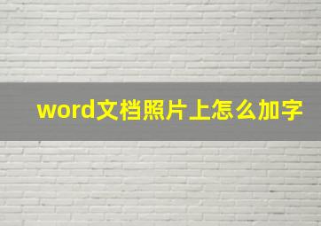 word文档照片上怎么加字