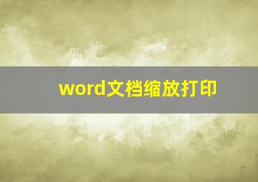 word文档缩放打印