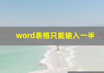 word表格只能输入一半