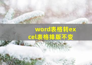 word表格转excel表格排版不变