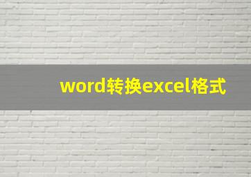 word转换excel格式