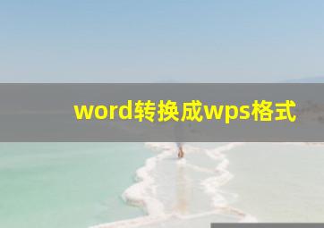 word转换成wps格式