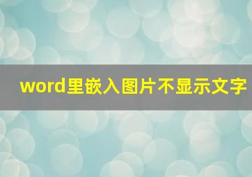 word里嵌入图片不显示文字