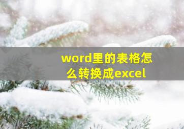 word里的表格怎么转换成excel