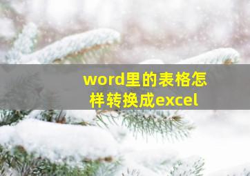 word里的表格怎样转换成excel