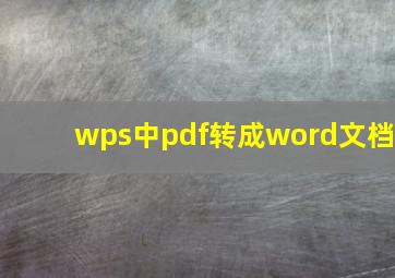 wps中pdf转成word文档