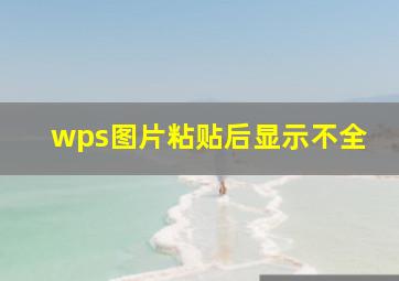 wps图片粘贴后显示不全