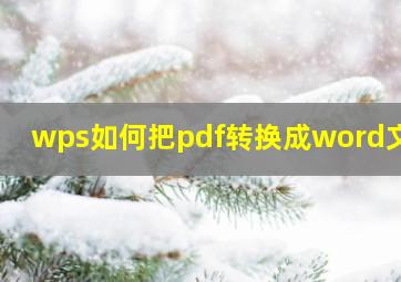 wps如何把pdf转换成word文档