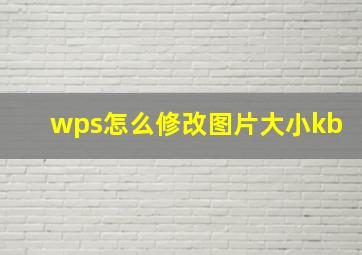 wps怎么修改图片大小kb