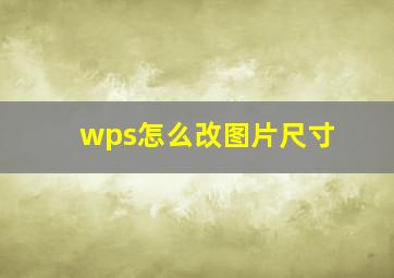 wps怎么改图片尺寸