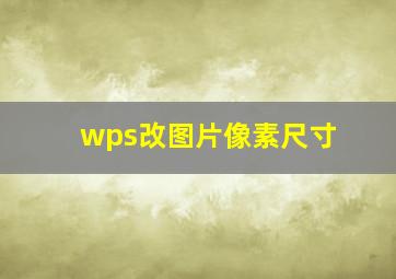 wps改图片像素尺寸