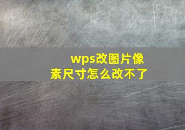 wps改图片像素尺寸怎么改不了