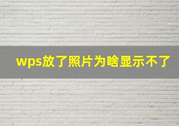 wps放了照片为啥显示不了