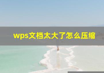 wps文档太大了怎么压缩