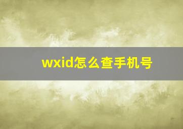 wxid怎么查手机号