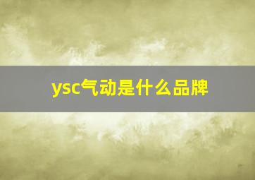 ysc气动是什么品牌