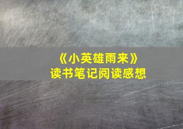 《小英雄雨来》读书笔记阅读感想