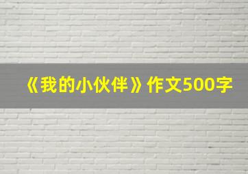 《我的小伙伴》作文500字