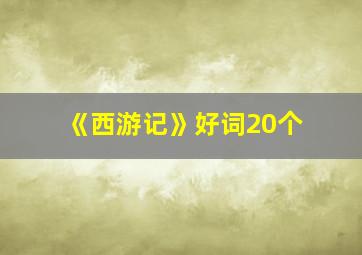 《西游记》好词20个