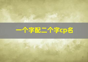 一个字配二个字cp名