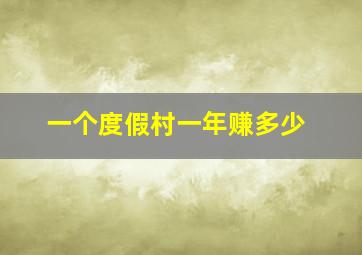 一个度假村一年赚多少