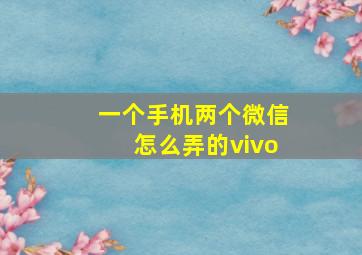 一个手机两个微信怎么弄的vivo