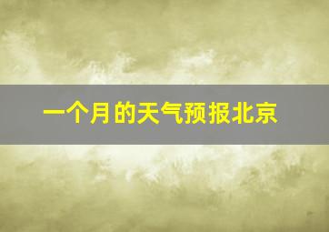 一个月的天气预报北京