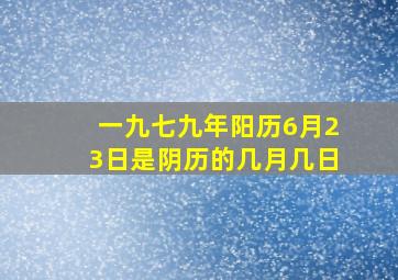 一九七九年阳历6月23日是阴历的几月几日