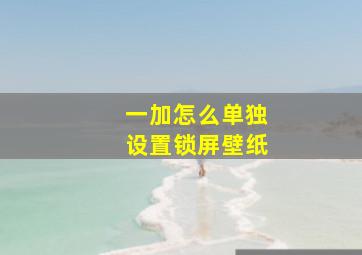 一加怎么单独设置锁屏壁纸