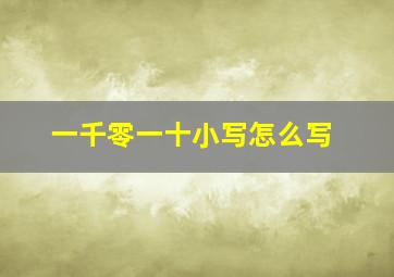 一千零一十小写怎么写