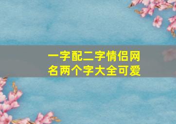 一字配二字情侣网名两个字大全可爱