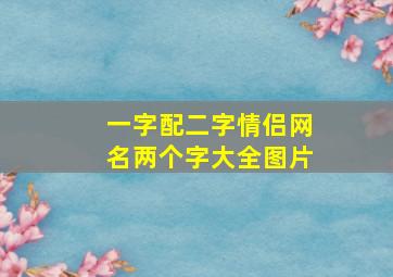 一字配二字情侣网名两个字大全图片