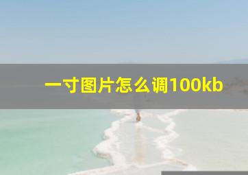 一寸图片怎么调100kb