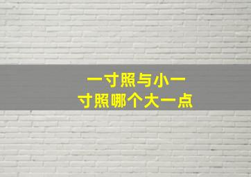 一寸照与小一寸照哪个大一点