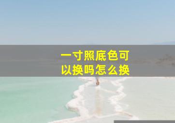 一寸照底色可以换吗怎么换