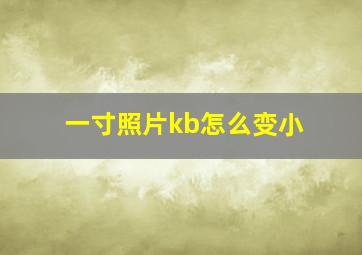 一寸照片kb怎么变小