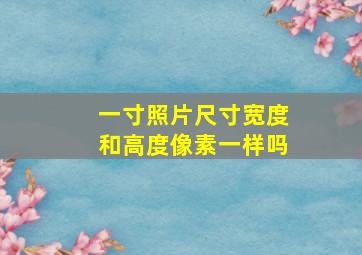 一寸照片尺寸宽度和高度像素一样吗