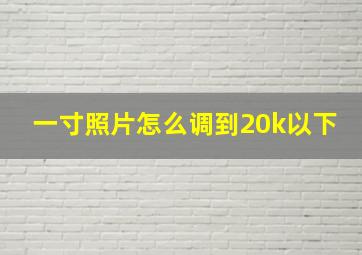 一寸照片怎么调到20k以下