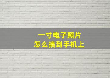 一寸电子照片怎么搞到手机上