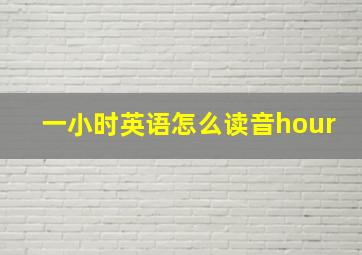 一小时英语怎么读音hour