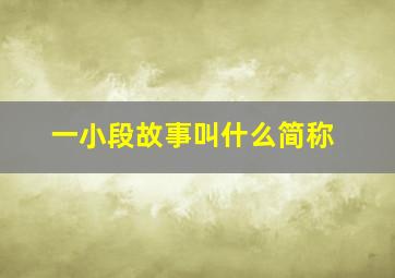 一小段故事叫什么简称