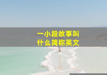 一小段故事叫什么简称英文