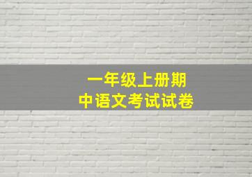 一年级上册期中语文考试试卷