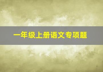 一年级上册语文专项题